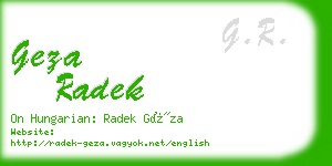 geza radek business card
